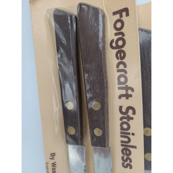 Lot of 8 Vintage Forgecraft Stainless Steak Knives Old Stock Factory Sealed - Picture 3 of 4